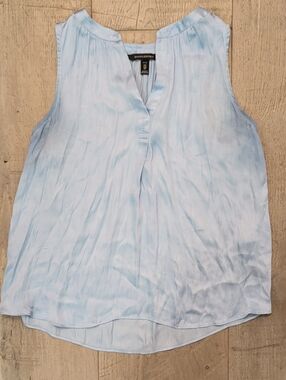 Banana Republic Silk Blue Sleeveless Split-Neck Camisole
